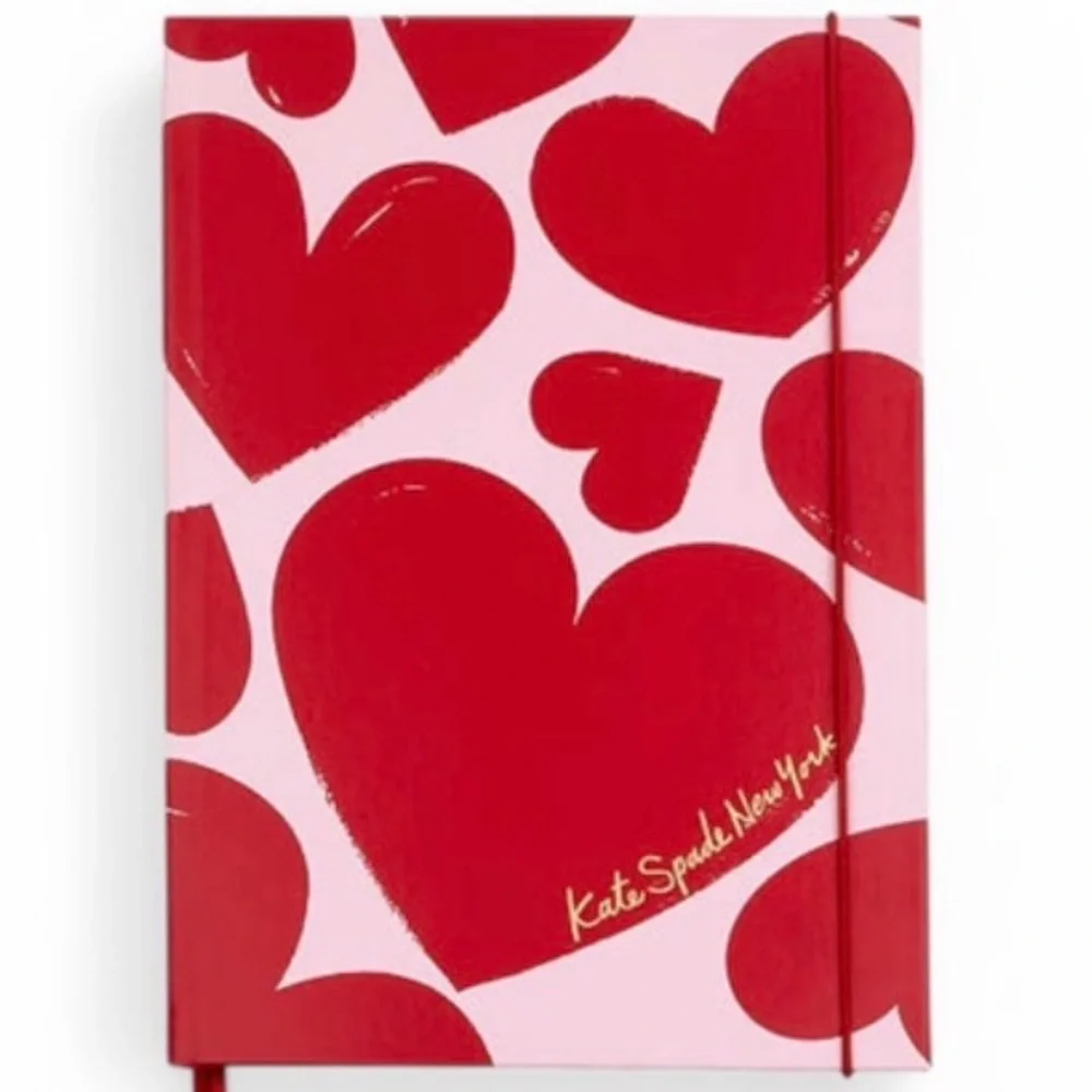 Kate Spade New York Sweet Hearts Take Note Extra Large Notebook in Blush